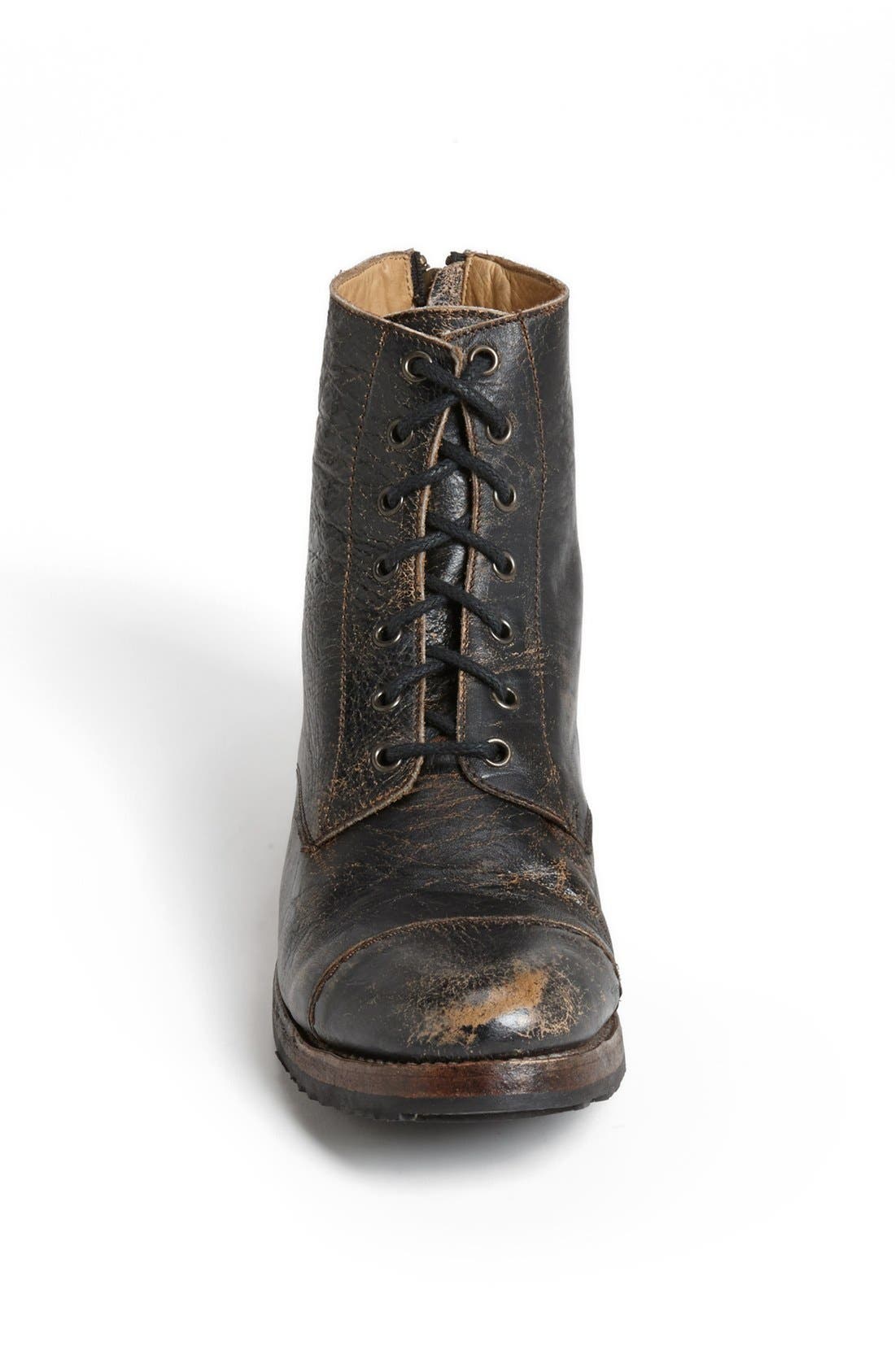 'Protégé' Cap Toe Boot, Alternate, color, BLACK LUX