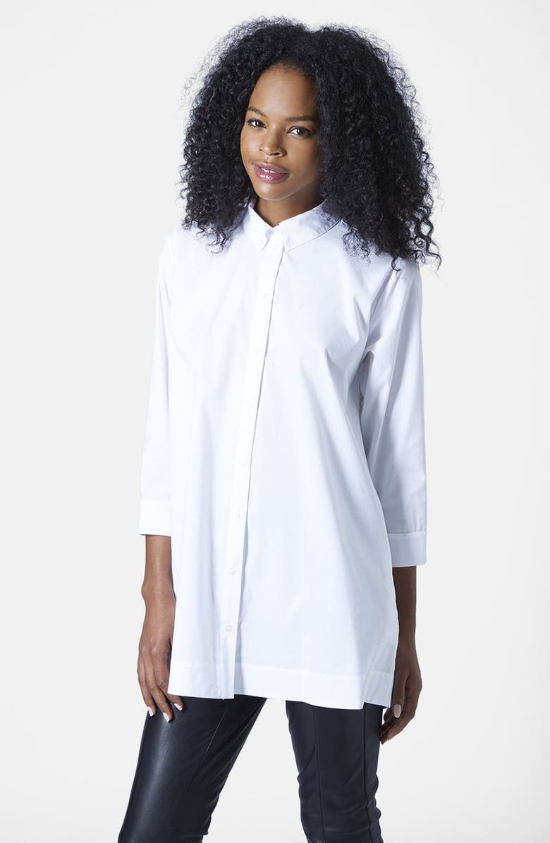 Topshop Oversize Cotton Shirt, Main, color,