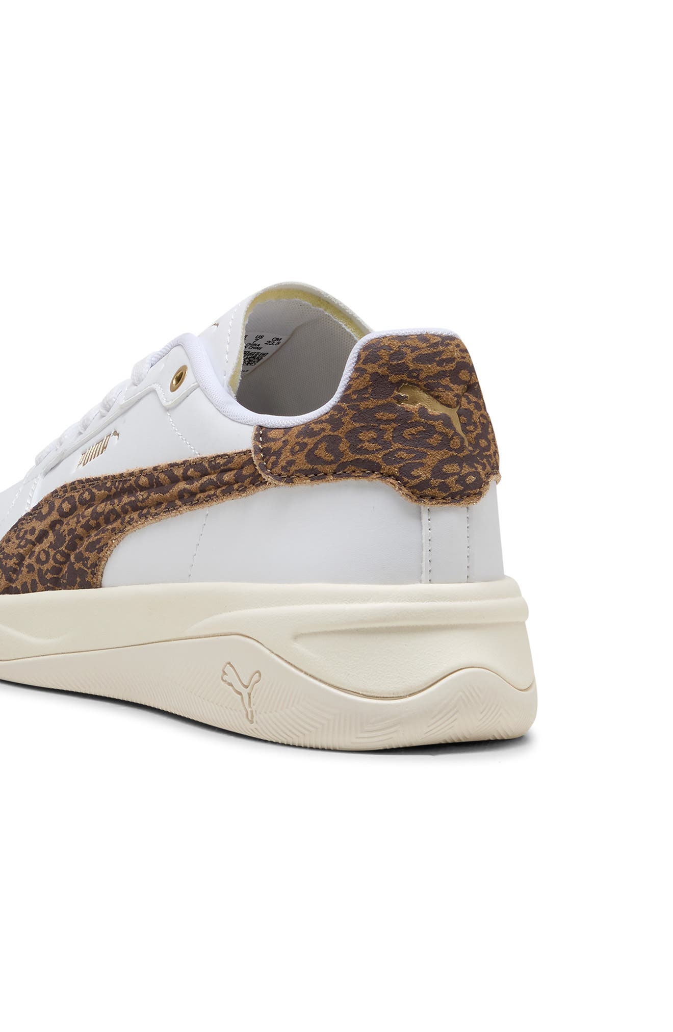 Court Bae Feline Sneaker, Alternate, color, PUMA WHITE/ SOFT TAUPE/ GOLD