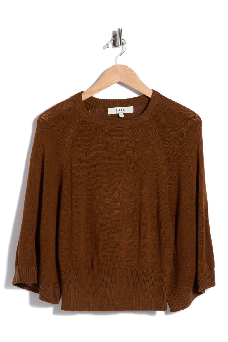 Wide Sleeve Crewneck Sweater, Alternate, color, LIGHT BROWN