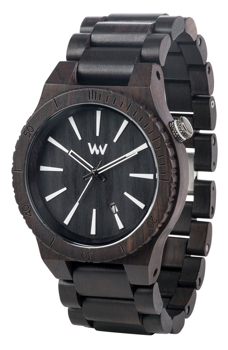 WeWOOD Assunt Wood Bracelet Watch, 46mm, Alternate, color, 