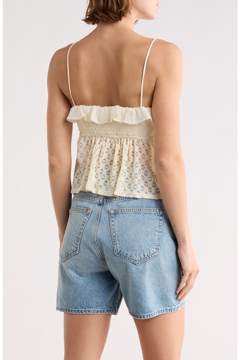 Mixed Media Babydoll Top, Alternate, color, CREAM