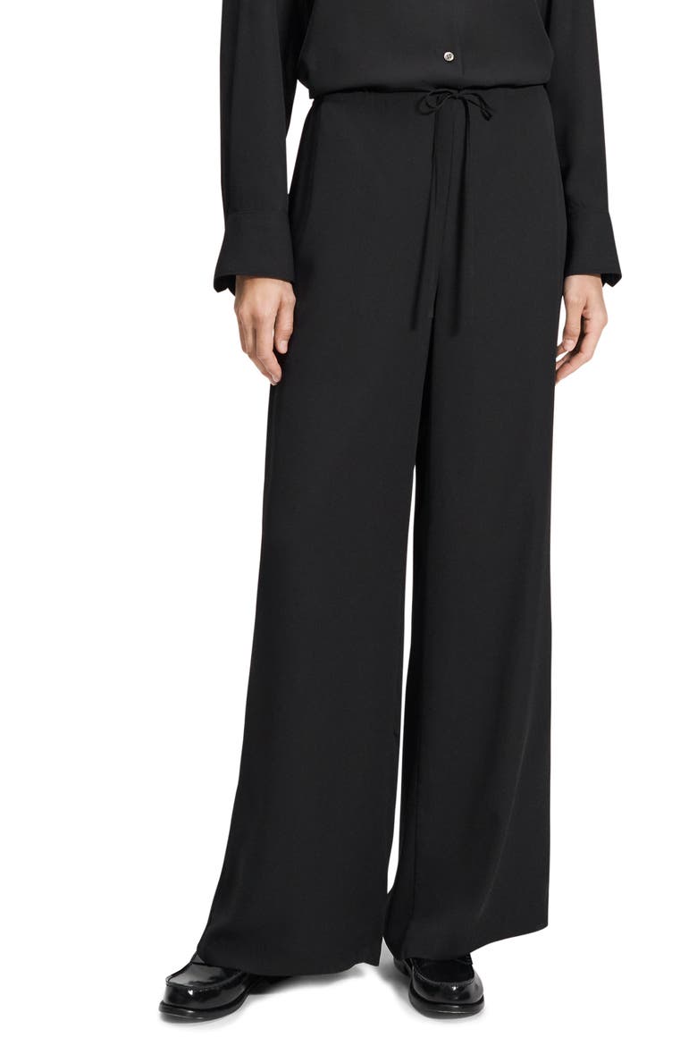 Wide Leg Drawstring Pants, Main, color, BLACK