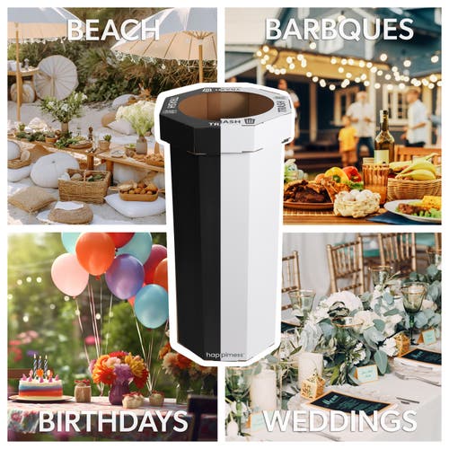 Happimess Fleur 25-gallon Classic Disposable Corrugated Cardboard Event Trash Can And Recycling Bin In Multi