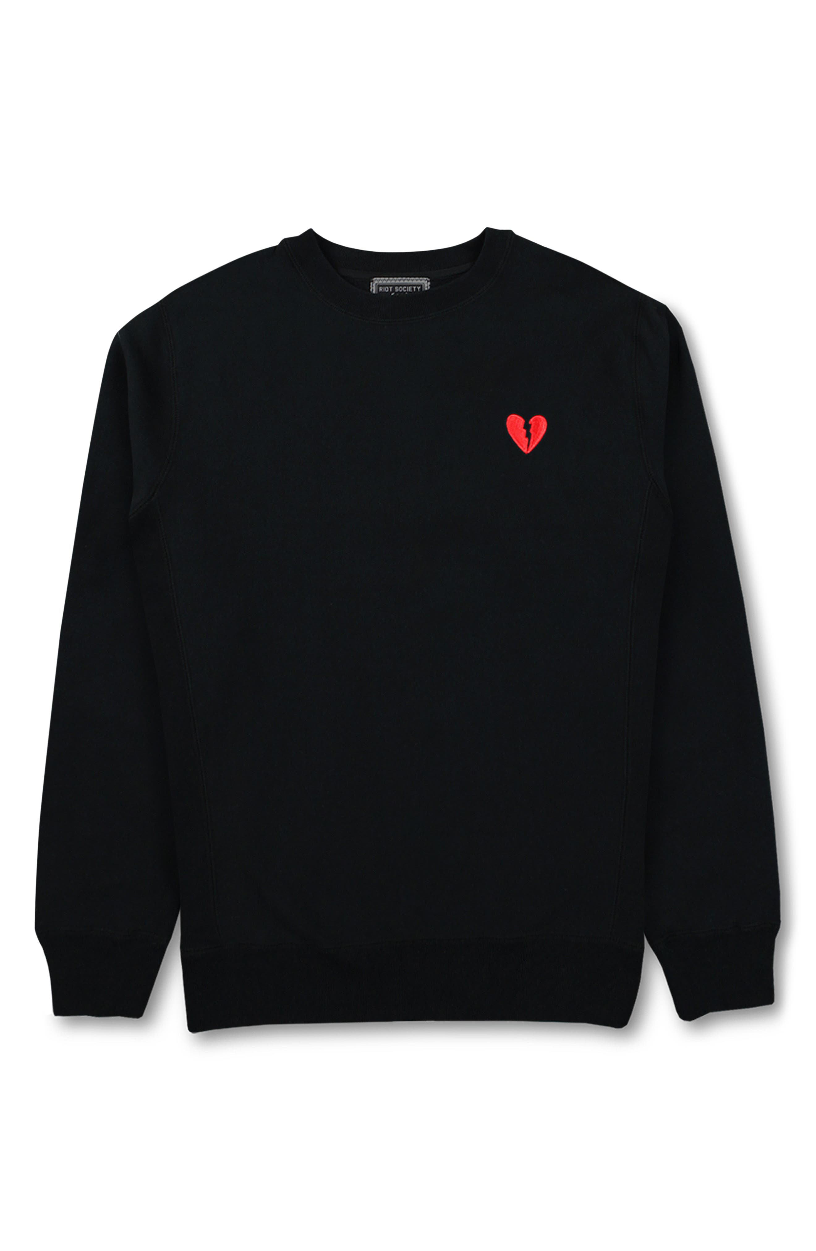 RIOT SOCIETY Broken Heart Embroidered Sweatshirt