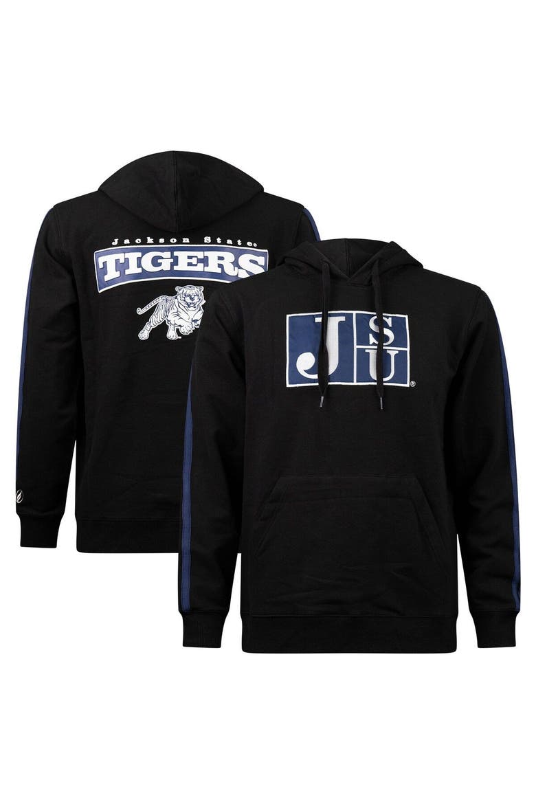 Men's FISLL Black Jackson State Tigers Oversized Stripes Pullover Hoodie, Main, color, Black
