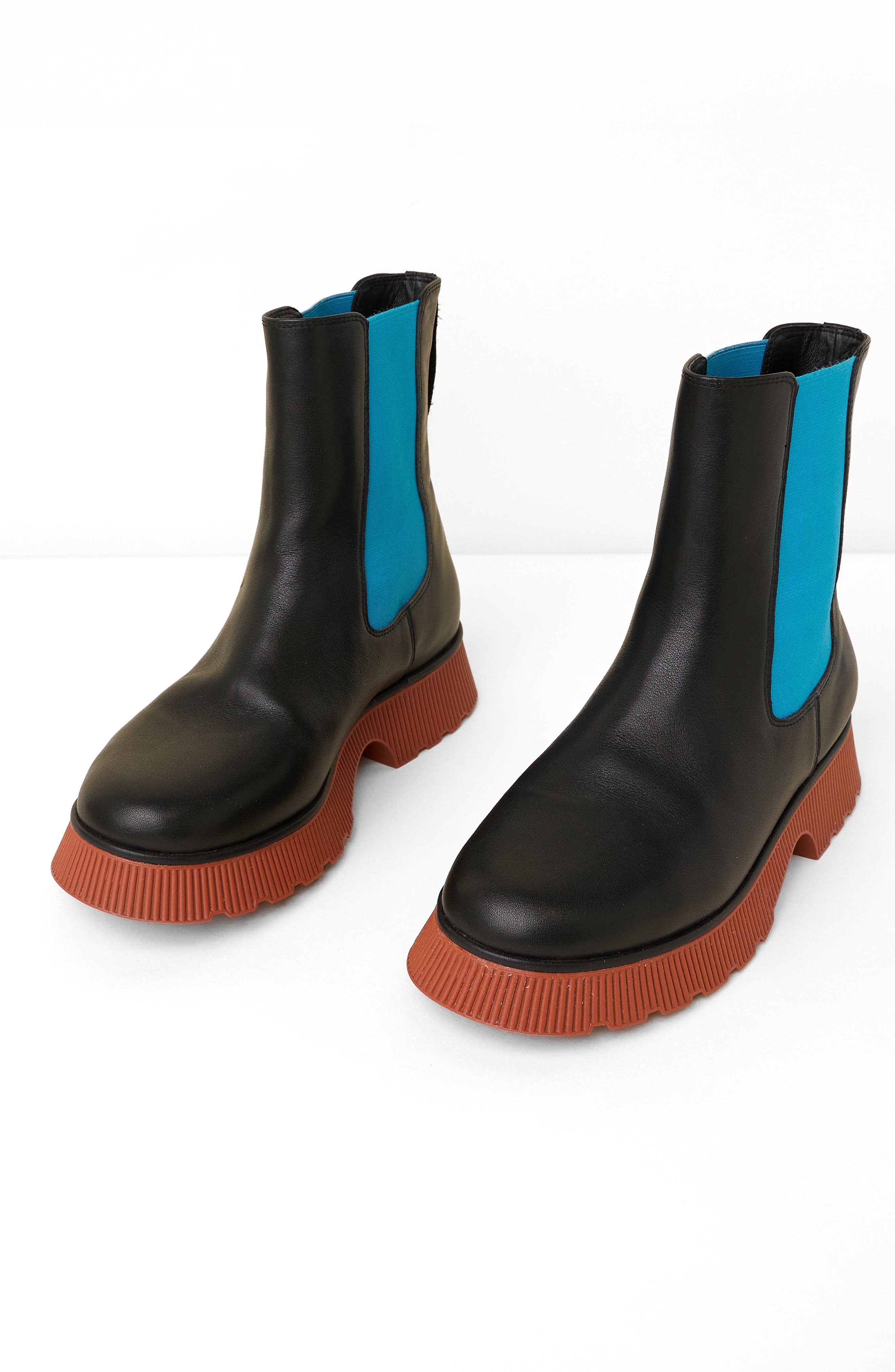 Charlotte Stone Esmee Lug Sole Chelsea Boot, Main, color, Black