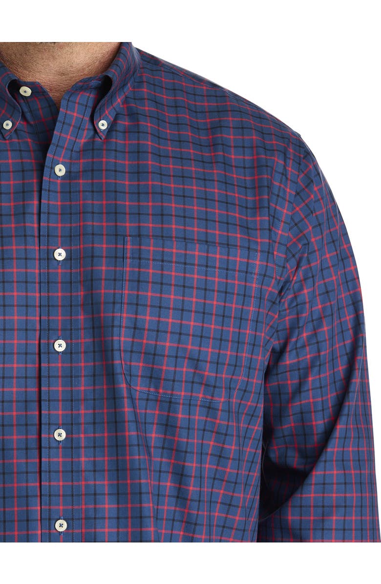 Brooks Brothers Big & Tall Non-Iron Windowpane Sport Shirt, Alternate, color, Blue Red