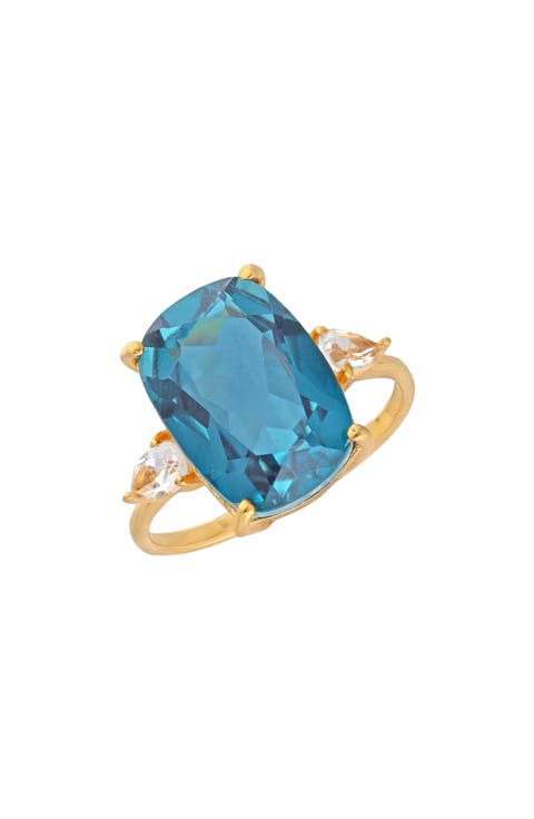 Blue Quartz Three-Stone Ring