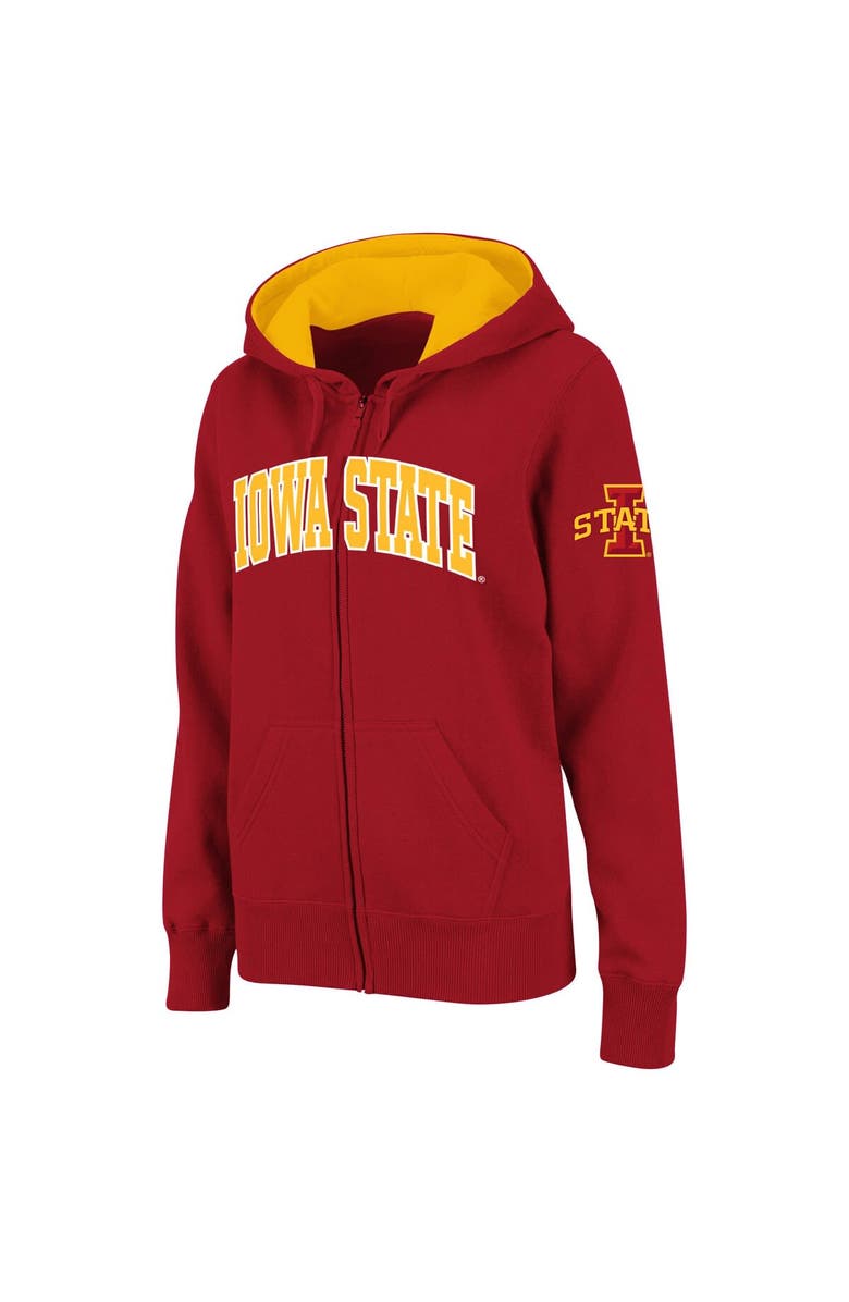 COLOSSEUM Women's Stadium Athletic Cardinal Iowa State Cyclones Arched Name Full-Zip Hoodie, Main, color, Cardinal