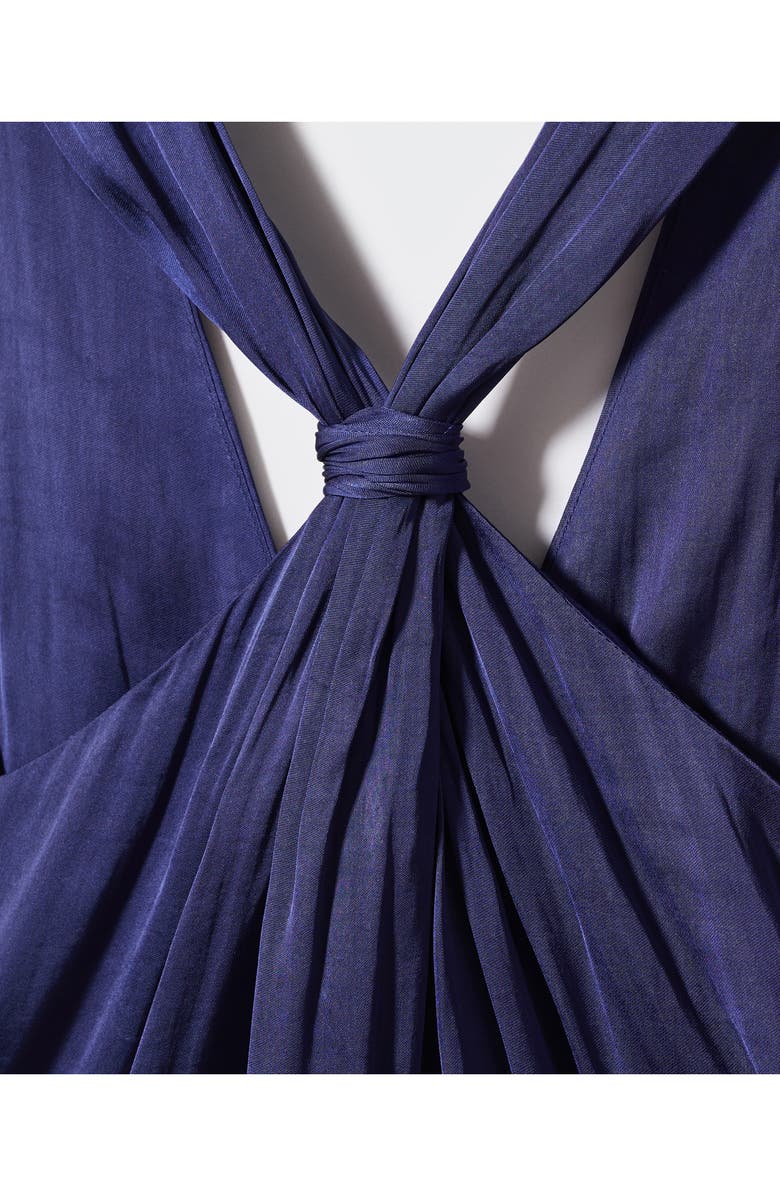 MANGO Knotted Back Satin Jumpsuit, Alternate, color, 