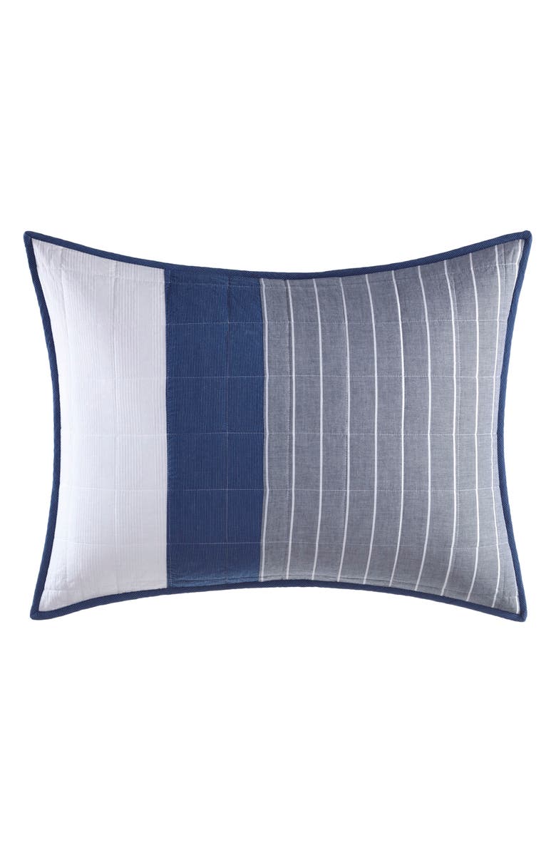 Nautica Swale Cotton Standard Sham, Alternate, color, Navy