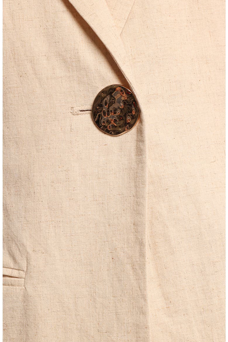 Trula One-Button Cotton & Linen Vest, Alternate, color, OATMEAL