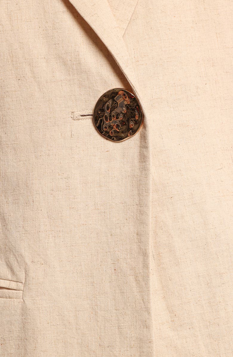 Petal & Pup Trula One-Button Cotton & Linen Vest, Alternate, color, Oatmeal