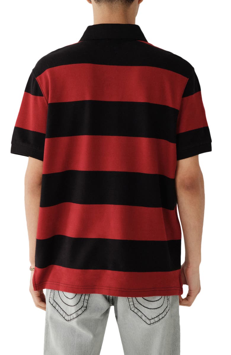 True Religion Brand Jeans Buddha Stripe Polo Shirt, Alternate, color, 