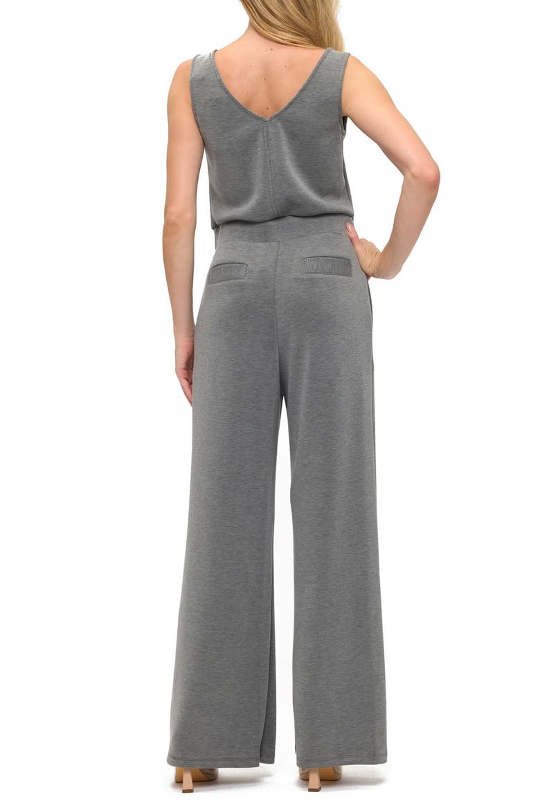 Sleeveless Scuba Knit Jumpsuit, Alternate, color, CHARCOAL