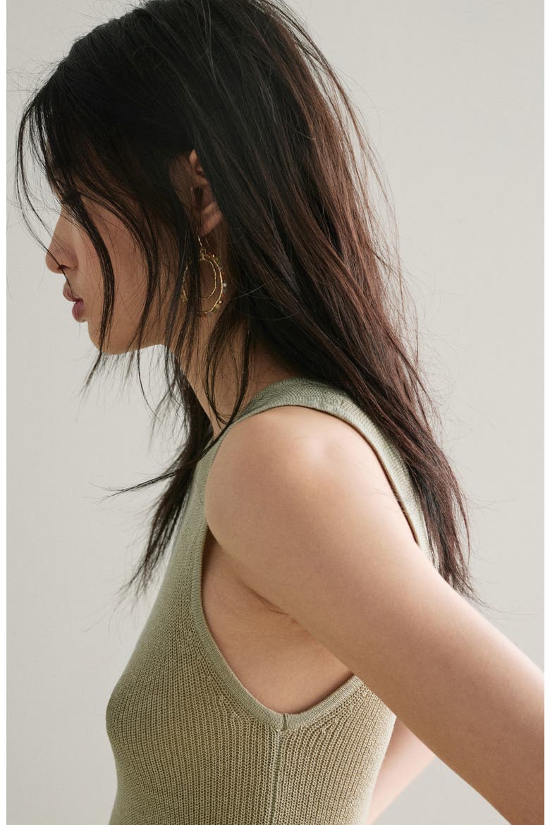 Top Knot Sleeveless Top, Alternate, color, AQUA GREEN