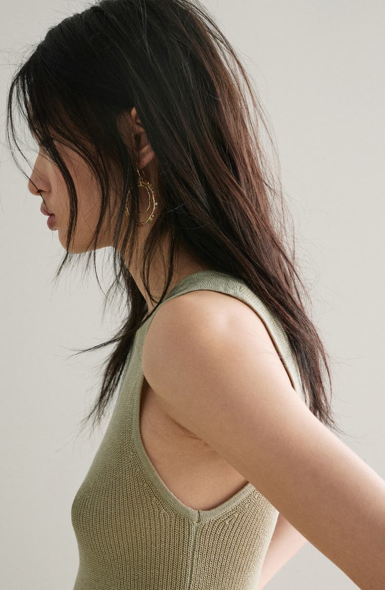 MANGO Top Knot Sleeveless Top, Alternate, color, Aqua Green