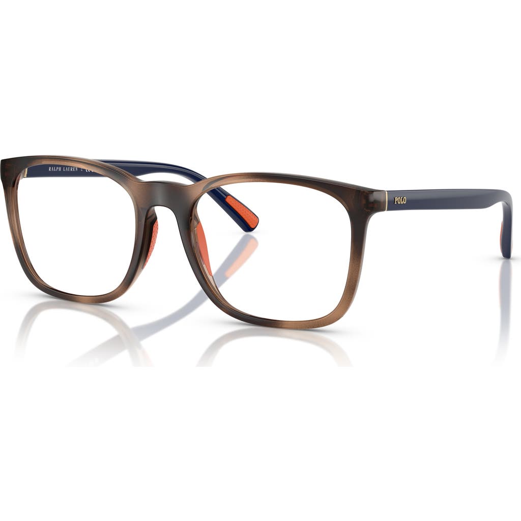 Polo Ralph Lauren 52mm Rectangle Optical Glasses In Brown