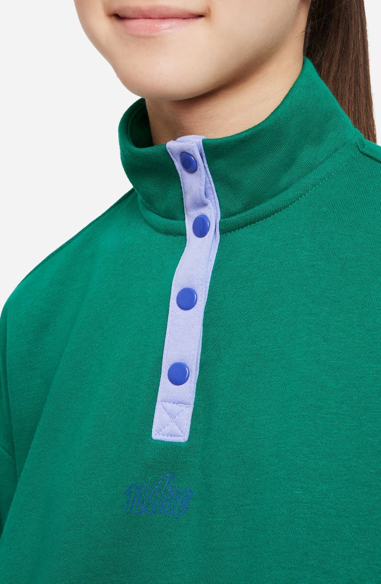 Nike Icon Clash Colorblock Snap Placket Crop Sweatshirt, Alternate, color, 