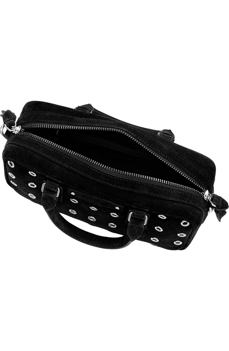 Rebecca Minkoff Industry Grommet Leather Bowler Bag, Alternate, color, Black