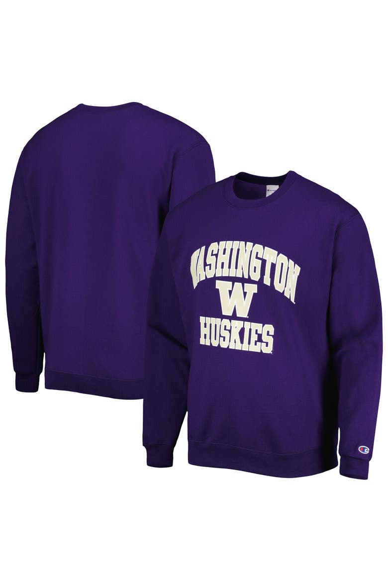 Men's Champion Purple Washington Huskies High Motor Pullover Sweatshirt, Main, color, Purple