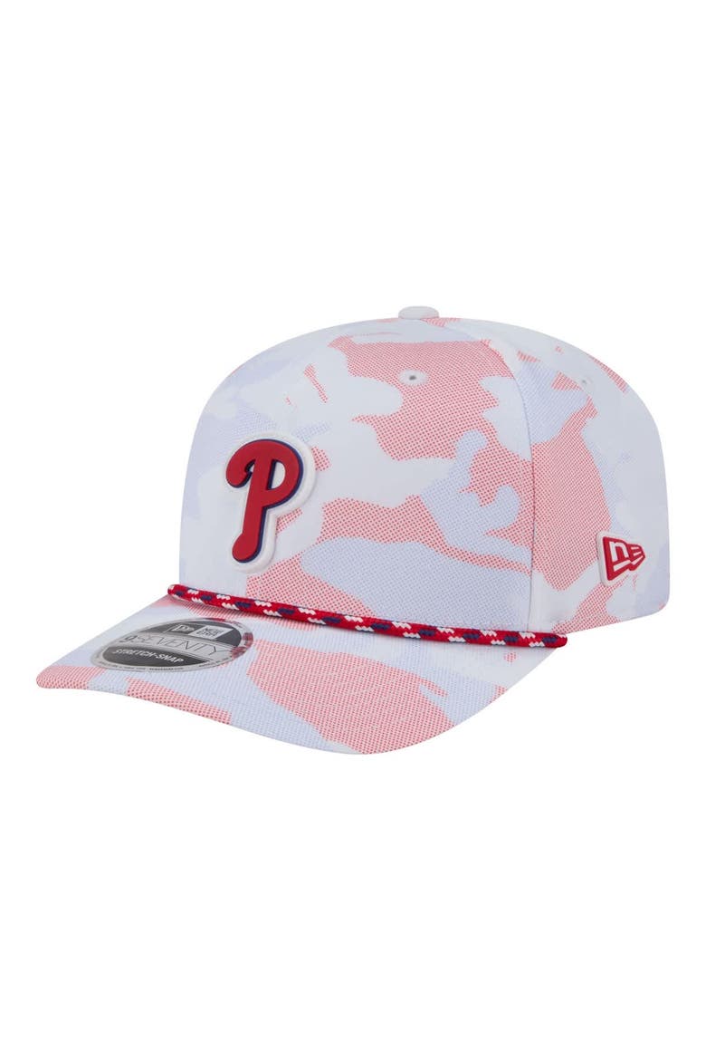 Men's New Era  White Philadelphia Phillies Camo Rope 9SEVENTY Adjustable Hat, Main, color, White