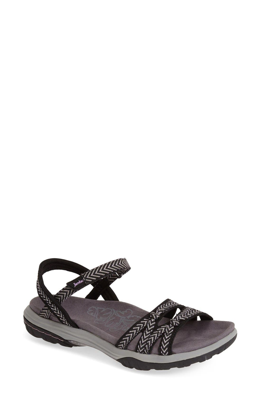 'Lunar' Sandal, Main, color, BLACK