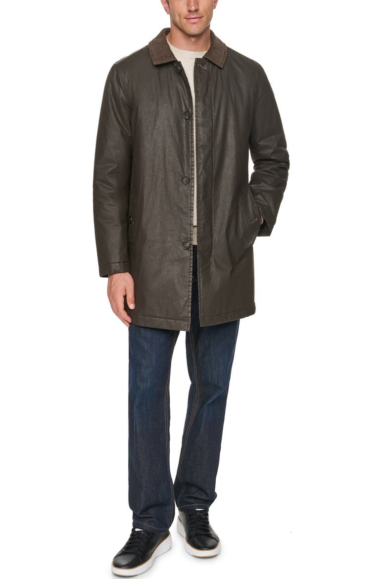Coated Cotton Barn Coat, Alternate, color, BROWN