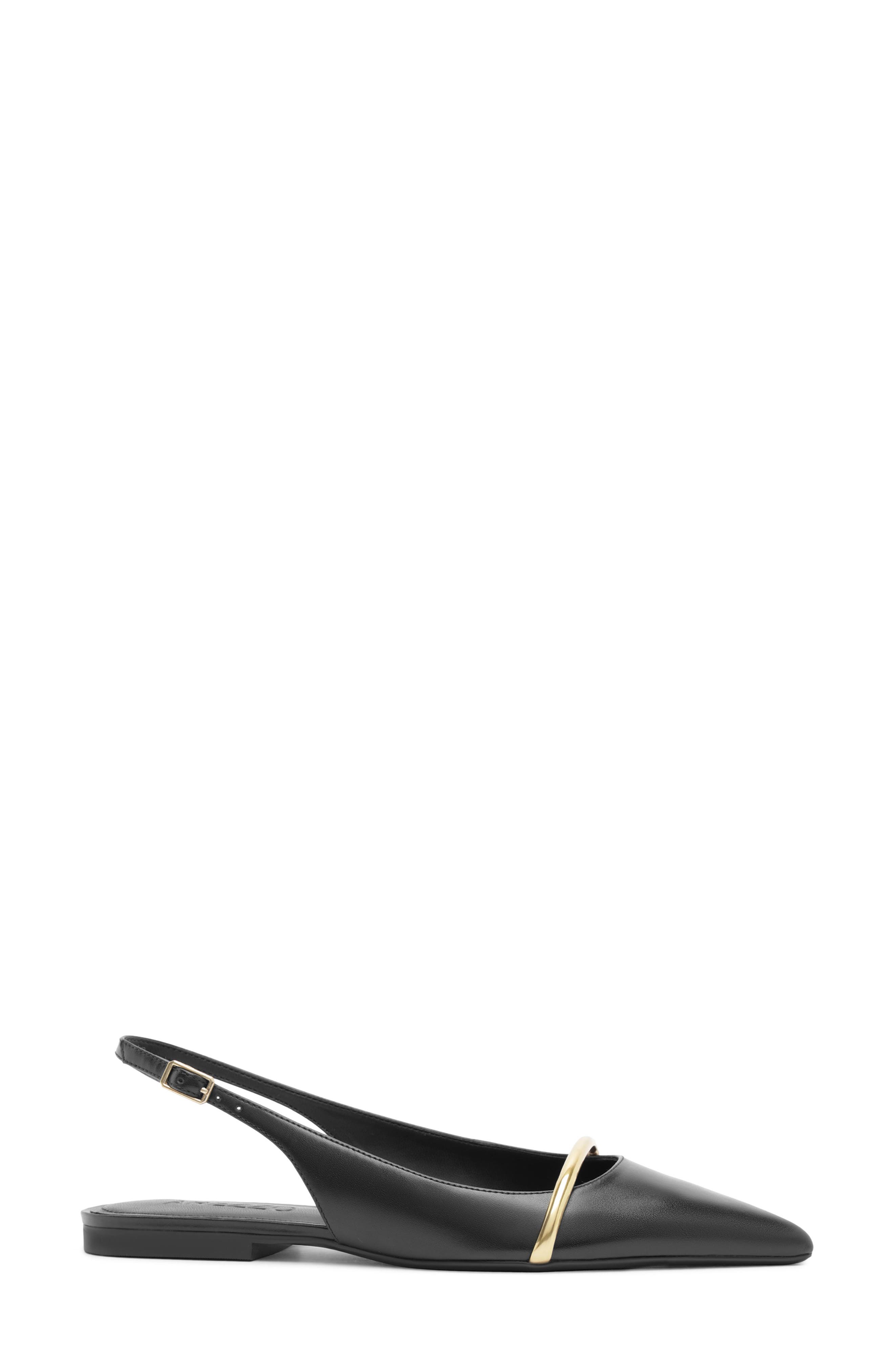 Margaret Slingback Pointed Toe Flat, Alternate, color, BLACK