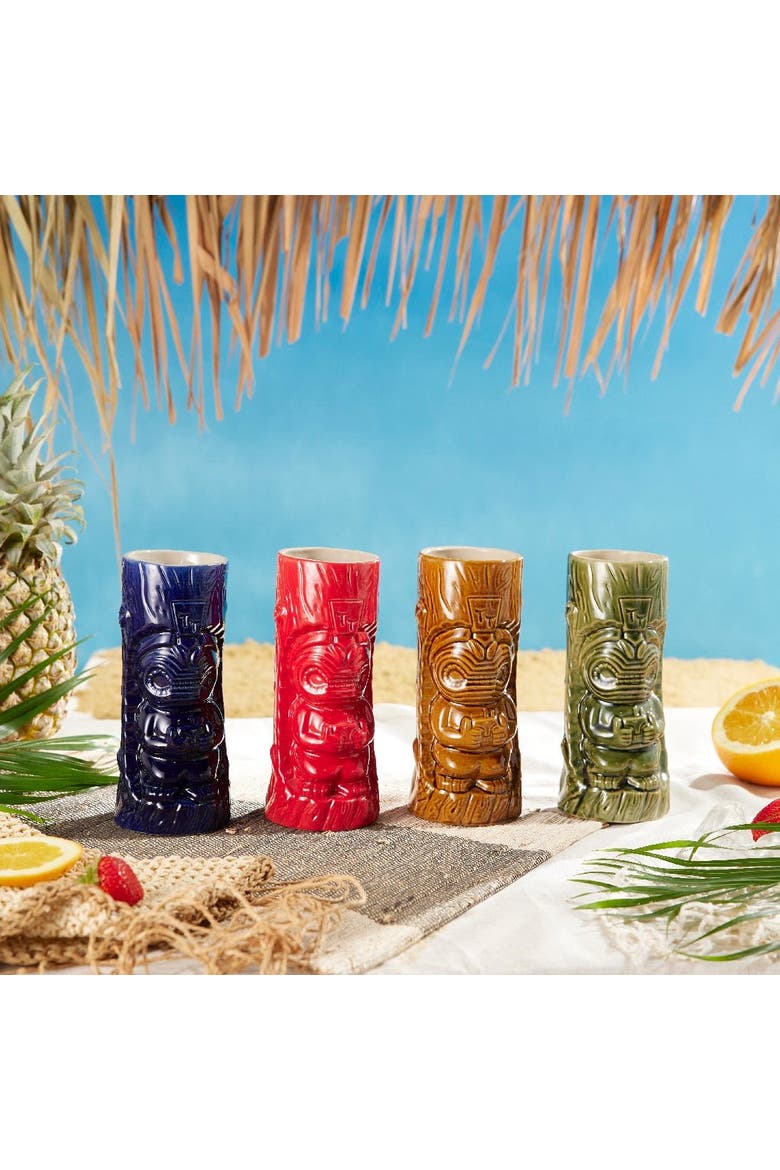 Ceramic Hawaiian Tiki Mugs - Set of 4, Alternate, color, Multicolor