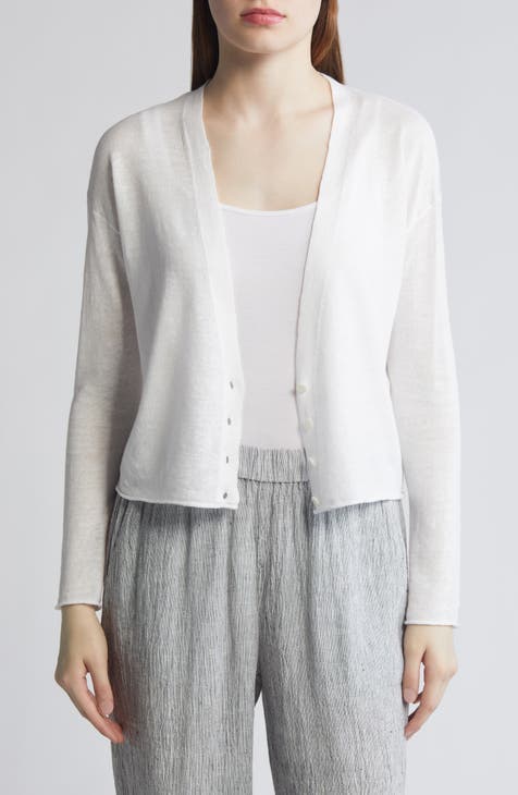 Lightweight white cardigan sweater best sale