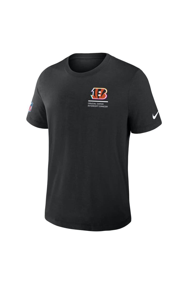 Men's Nike Black Cincinnati Bengals 2025 NFL Crucial Catch Tri-Blend Dri-FIT T-Shirt, Alternate, color, Black