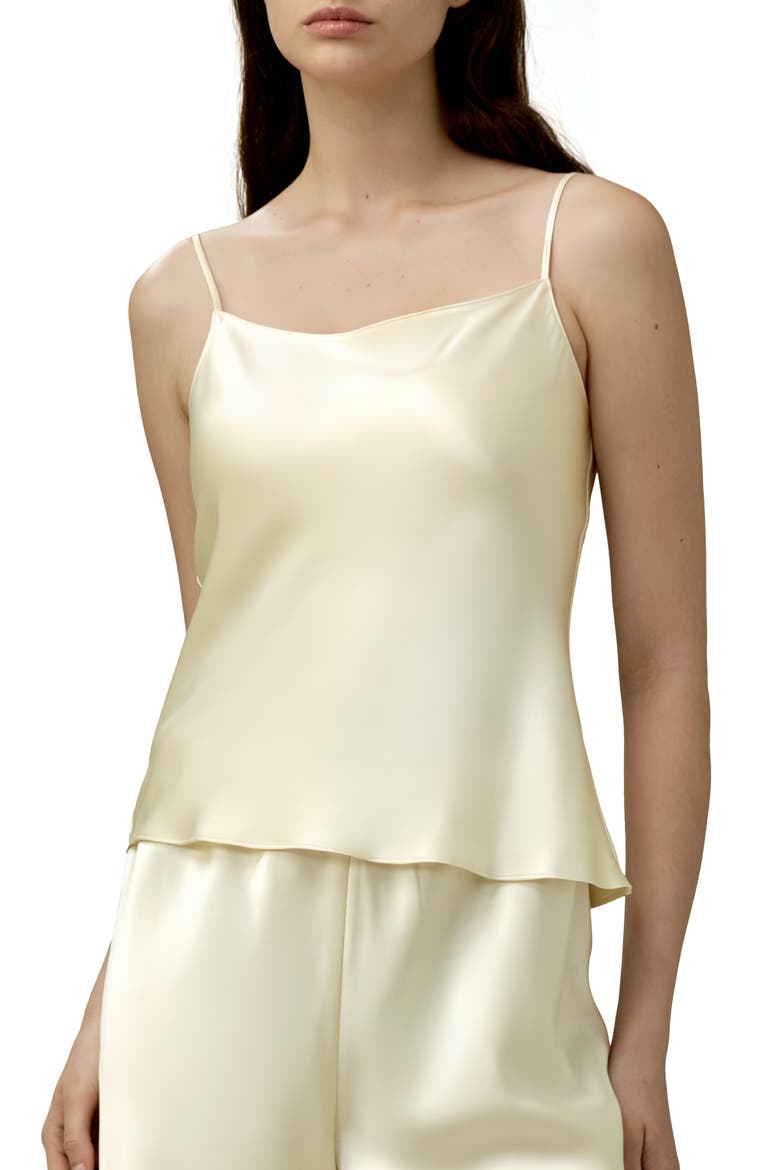 Women's Double-Faced Silk Charmeuse Camisole, Main, color, Lily White