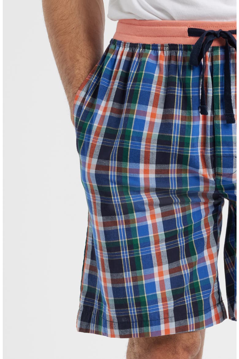 Cozy Pajama T-Shirt & Woven Cotton Shorts Set, Alternate, color, MARLIN PLAID