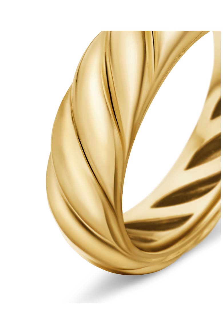 Sculpted Cable Band Ring in 18K Yellow Gold, Alternate, color, 18K YELLOW GOLD