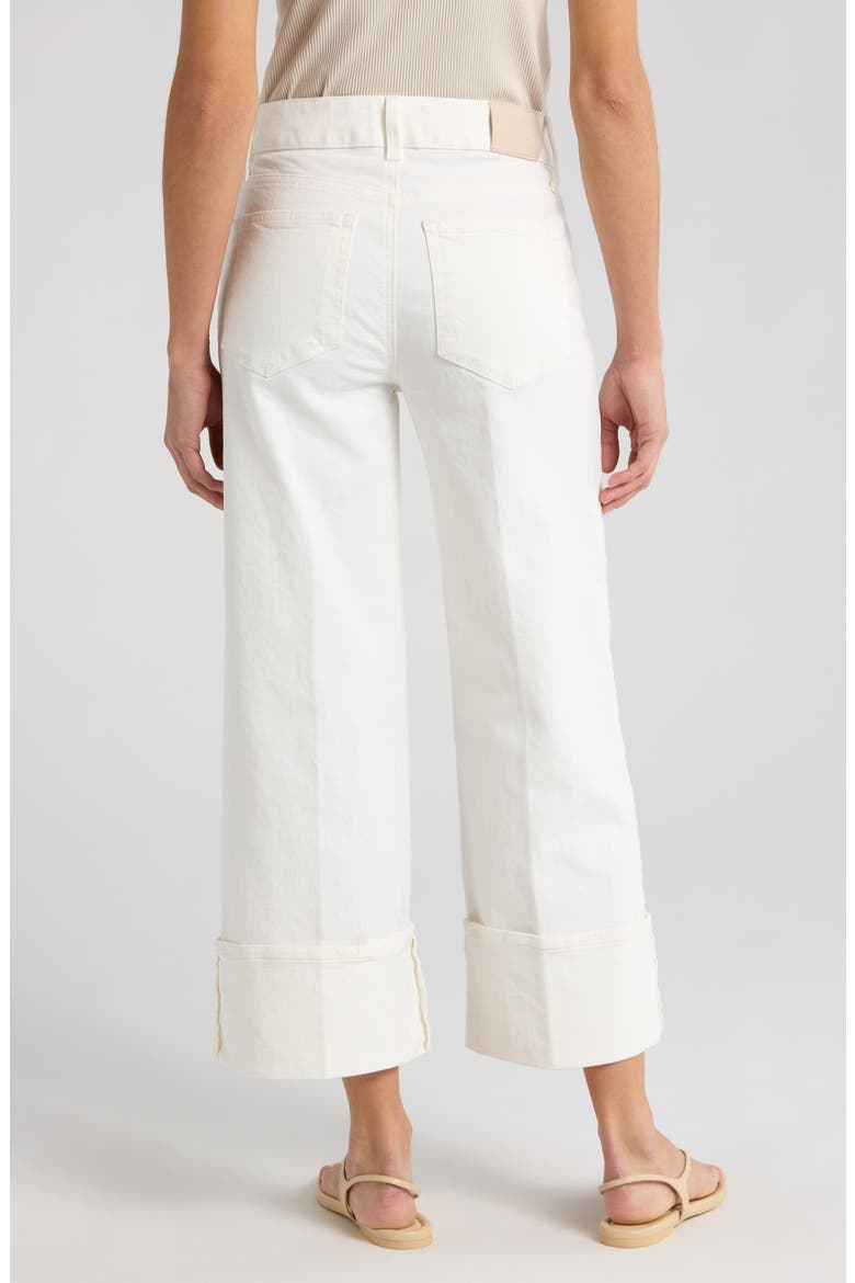 Sasha Cuff High Waist Ankle Wide Leg Jeans, Alternate, color, TONAL ECRU