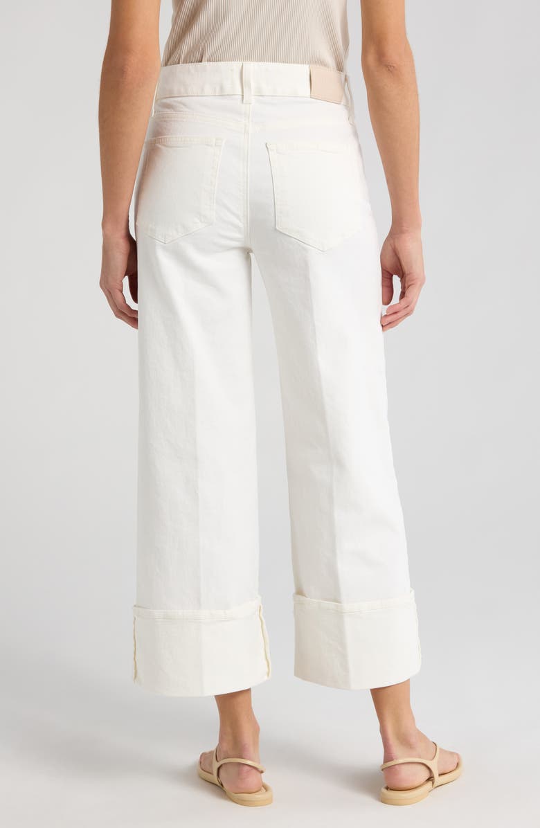 PAIGE Sasha Cuff High Waist Ankle Wide Leg Jeans, Alternate, color, Tonal Ecru