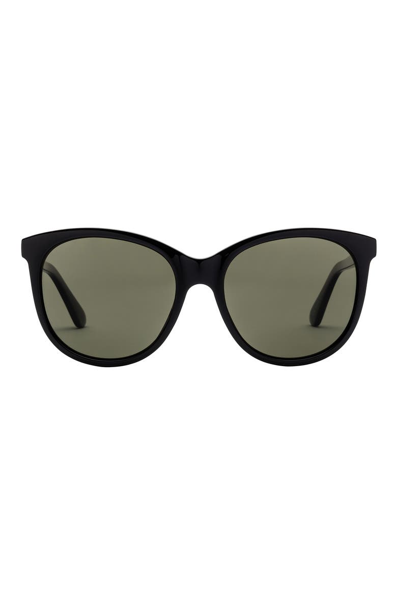 Palm 54mm Cat Eye Polarized Sunglasses, Main, color, GLOSS BLACK/ GREY POLAR