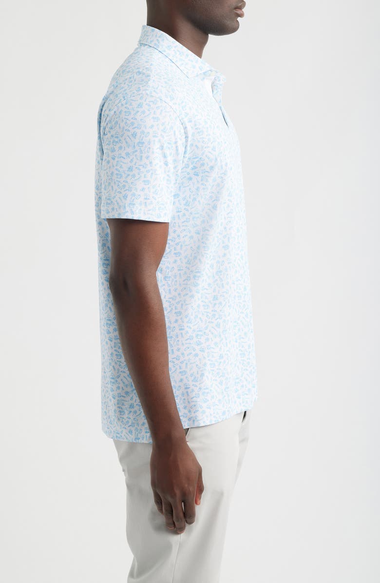 johnnie-O Cabo Breaks Performabnce Jersey Polo, Alternate, color, Maliblu