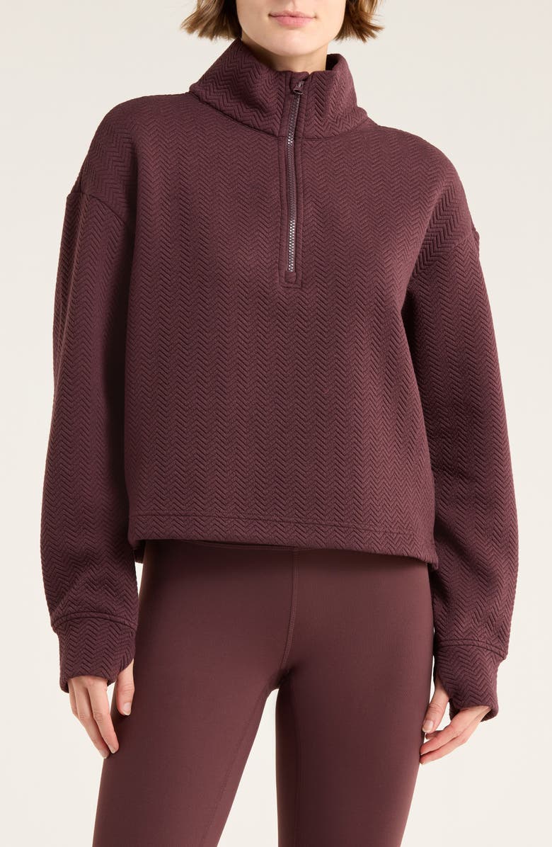 Z by Zella After Match Chevron Quarter Zip Sweatshirt | Nordstromrack