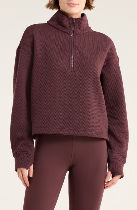 After Match Chevron Quarter Zip Sweatshirt