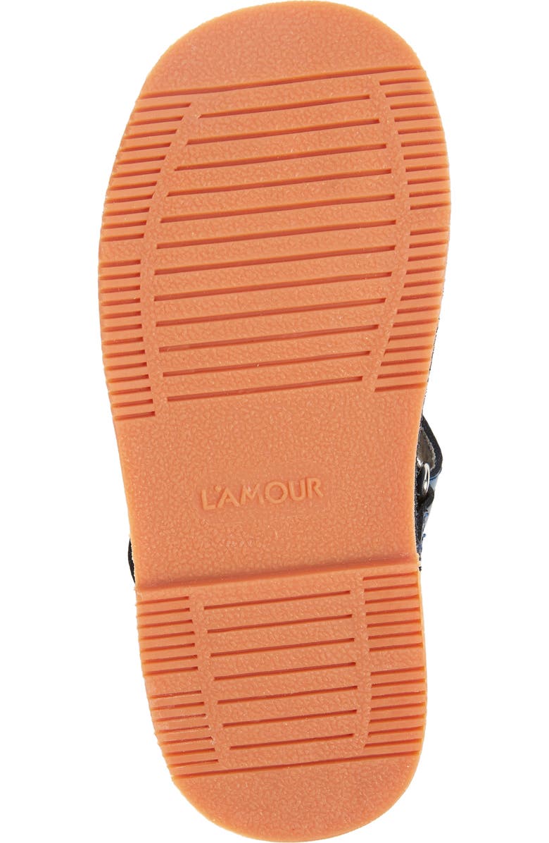 L'AMOUR Kids' Angie Scalloped T-Strap Mary Jane, Alternate, color, Navy