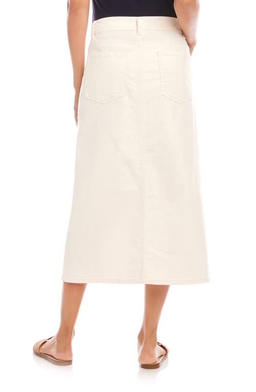 Karen Kane Denim Midi Skirt In Natural In White