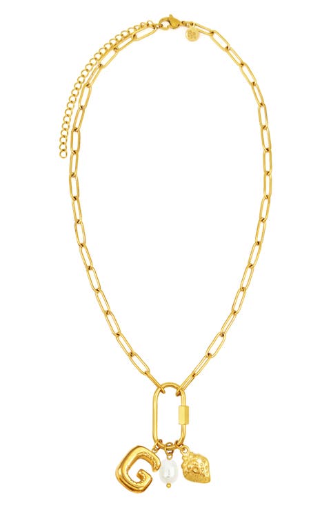 Carabiner Initial Necklace