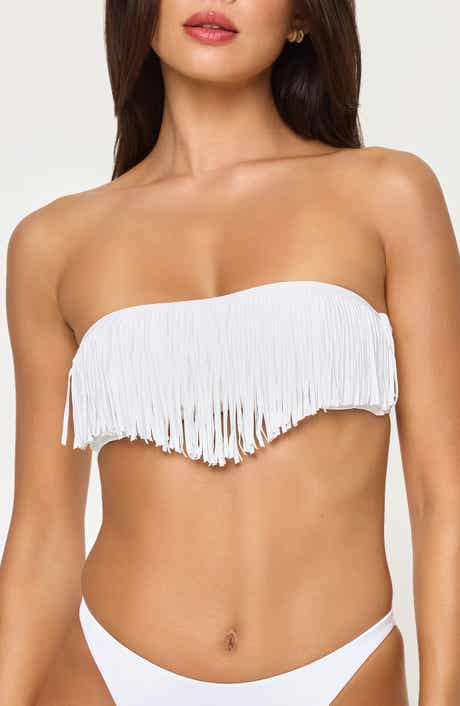 LSPACE Dixie Fringe Strapless Bikini Top