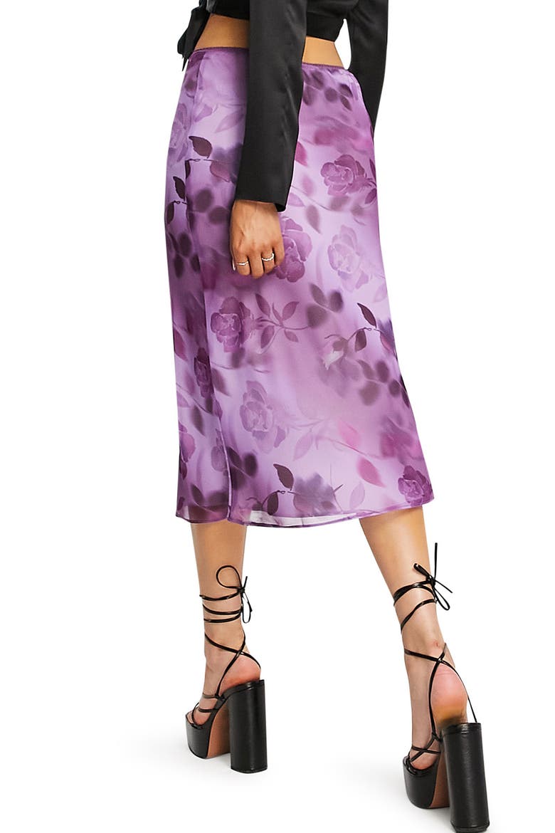 Floral Midi Slip Skirt, Alternate, color, PURPLE