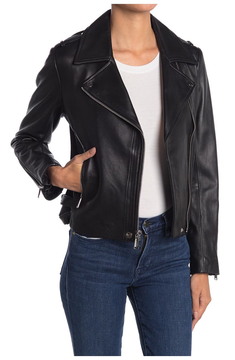 BCBGeneration Leather Moto Jacket, Main, color, 
