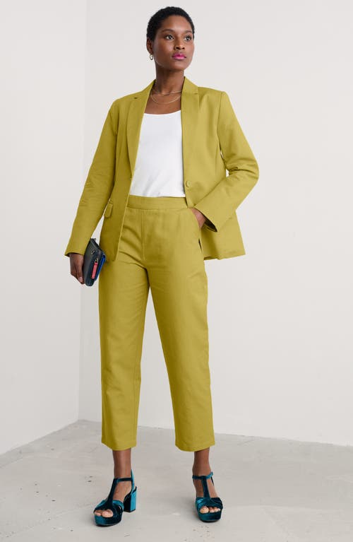 Shop Seasalt Cornwall Westlin Linen & Organic Cotton Suit Pants In Lime