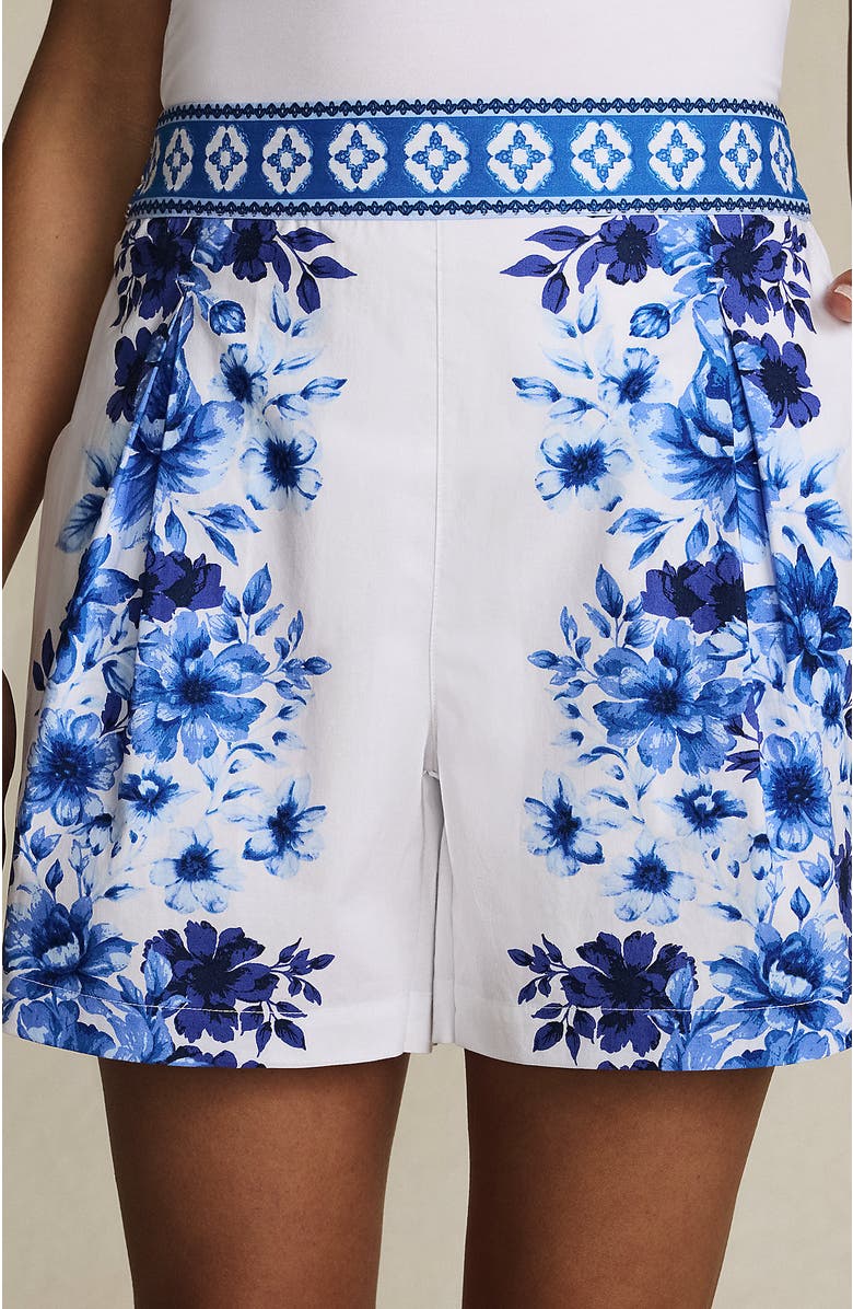 Lands' End Poplin Pull On Pleated 5" Shorts - Set Bottom, Main, color, 